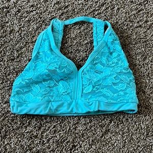 Blue Floral Lace Bralette
